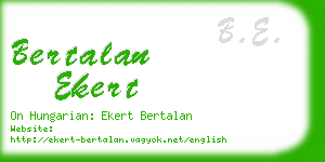 bertalan ekert business card